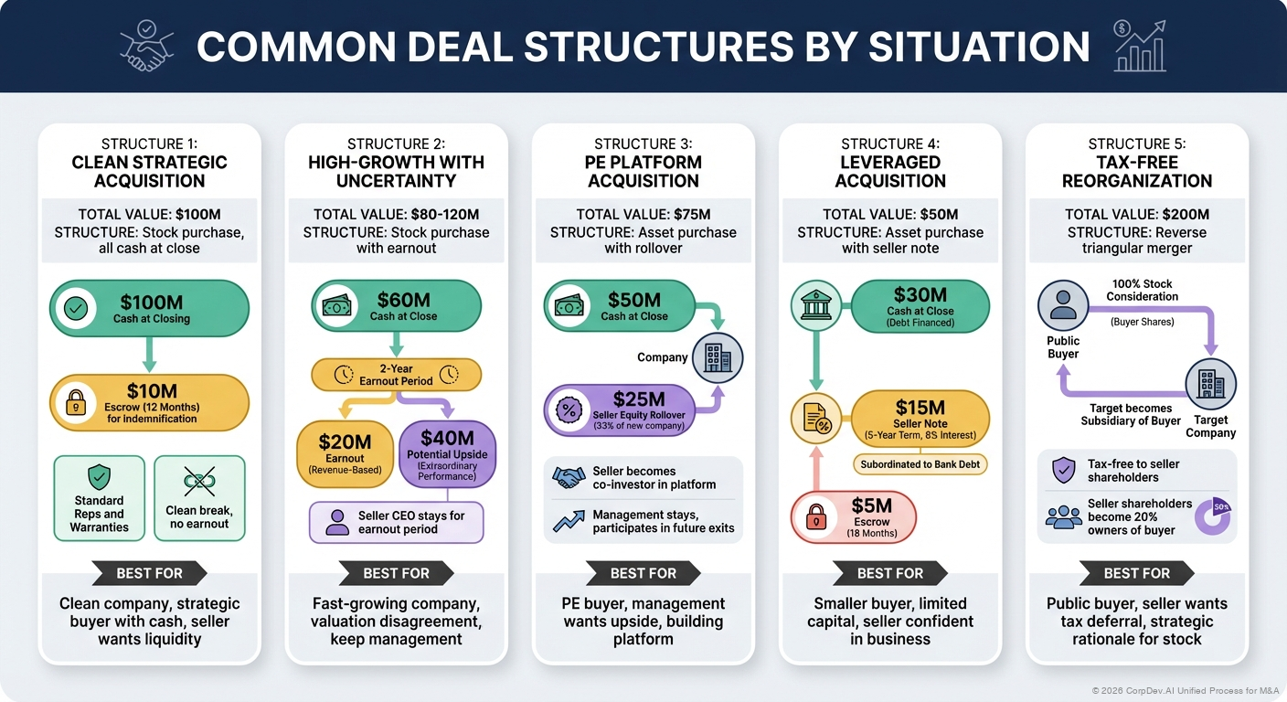 Common Deal Structures by Situation - Visual Overview
