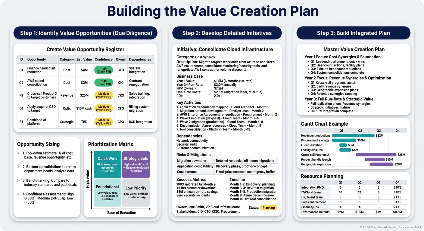 Building the Value Creation Plan - Visual Overview