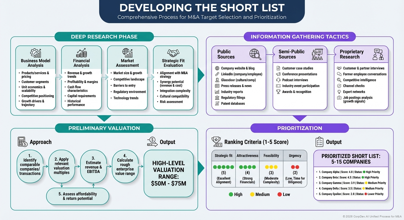 Developing the Short List - Visual Overview